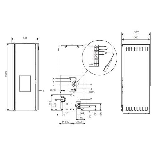 Aperçu: Poêle à granulés Buderus Logastyle Lamina 9,3 kW Hydro