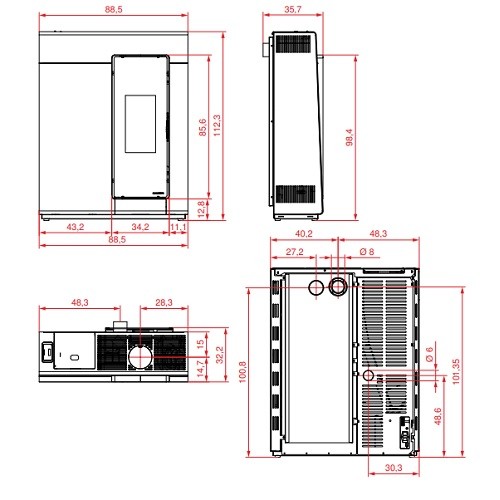 Poêle a granulés étanche Palazzetti Ecofire Michelle 10kW