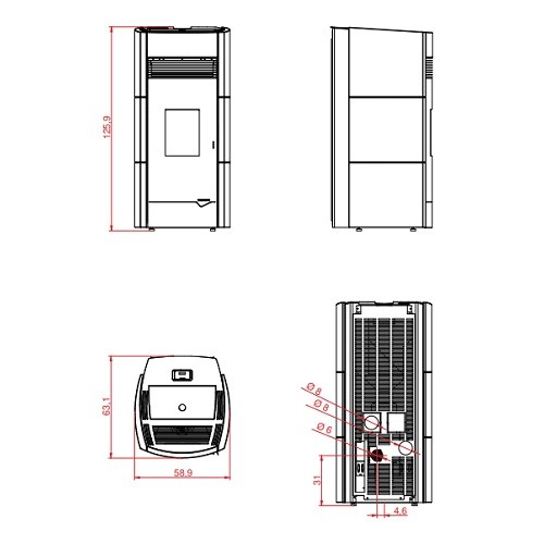 Aperçu: Poêle à granulés PALAZZETTI Ecofire Linda Pro2 9 kW