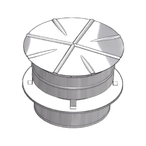 Chapeau anti -refoulement avec cône de finition - double paroi - Raab DW 25 Optilife