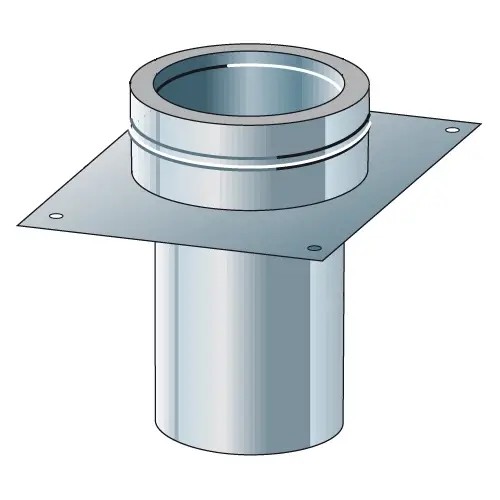 Embase pour l'installation de la cheminée, insert carré/rond - double paroi - Raab DW-FU