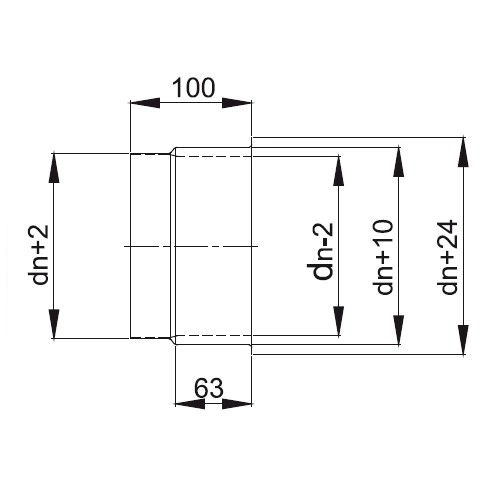 Aperçu: Revêtement double paroi en inox L=100 mm - simple paroi - Reuter EW-BLUE