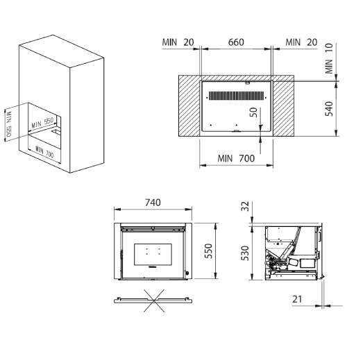 Aperçu: Insert à granulés La Nordica Extraflame Comfort P70 Air 10 kW