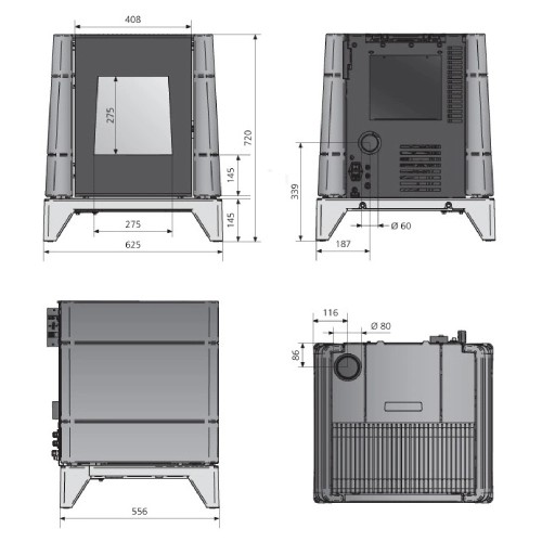 Aperçu: Poêle à granulés Oranier Pio 5,5 kW