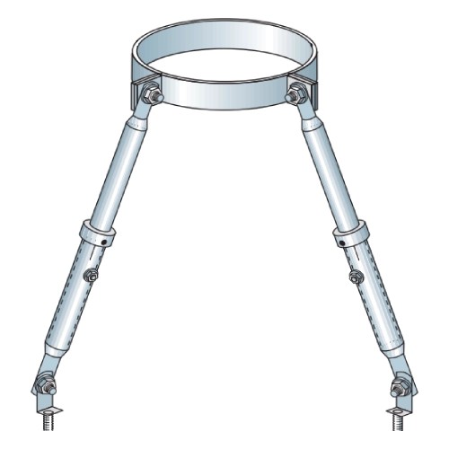 Kit de haubanage télescopique (réglable jusqu'à 2800 mm) - double paroi - Raab DW 25 Optilife