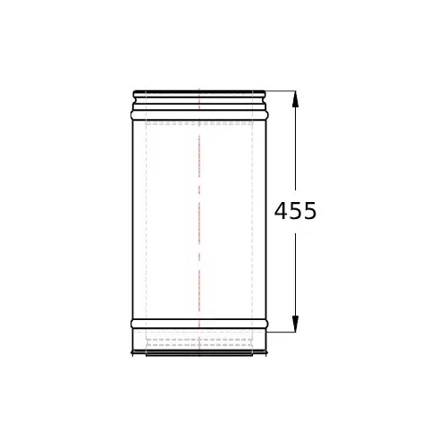 Aperçu: Elément tubulaire 500 mm - double paroi - Schiedel ICS