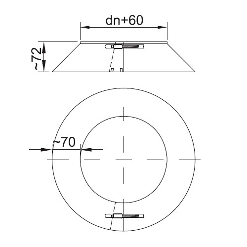 Aperçu: Solin inox bavette plomb 30° avec larmier - double paroi - Reuter Systèmes DW