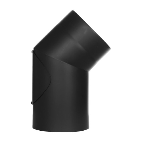 Ofenrohr 15-ISO409 - Winkel 45° schwarz mit Tür