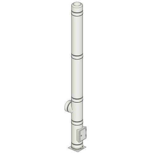 Conduit de cheminée inox double paroi - Kit extérieur DW-WHITE - Ø200 mm