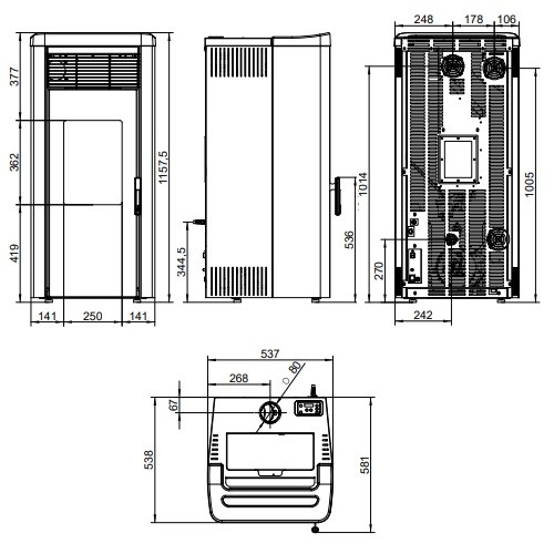 Aperçu: Poêle à granulés Royal Lea Air 120 US 12,3 kW