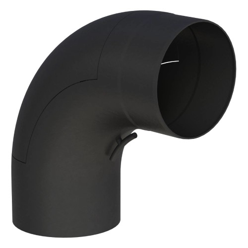 Conduit poêle à bois - Coude 90° noir avec trappe de visite - 150 mm - Tecnovis TEC-Stahl