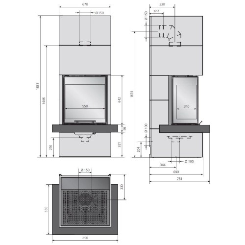 Aperçu: Foyer modulaire Oranier Club Tre 7/8 kW