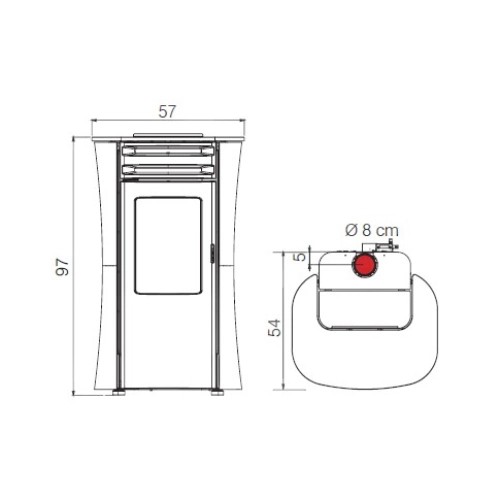 Aperçu: Poêle à granulés Edilkamin Dania Air Tight 6 kW