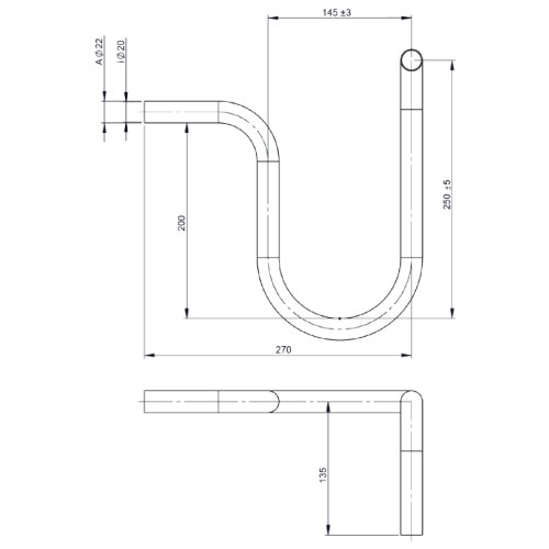 Aperçu: Siphon droite - simple paroi - Tecnovis TEC-EW-CLASSIC