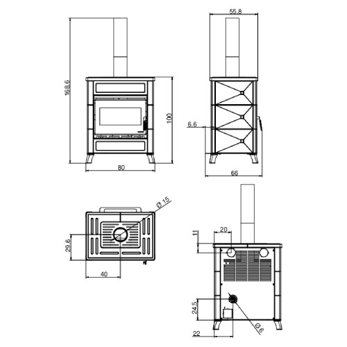 Aperçu: Poêle à bois Palazzetti Elsa New 9 kW