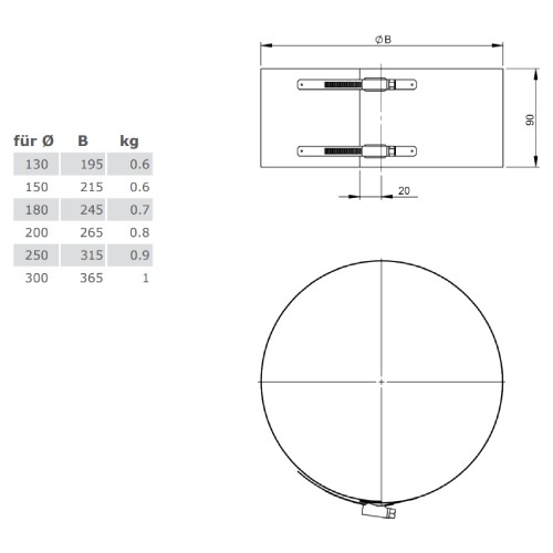 Aperçu: Collier de serrage (rechange) pour conduit double paroi TEC-DW-Design