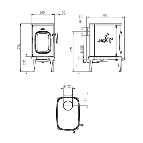 Aperçu: Poêle à bois Dovre SAGA 101 | 7 kW