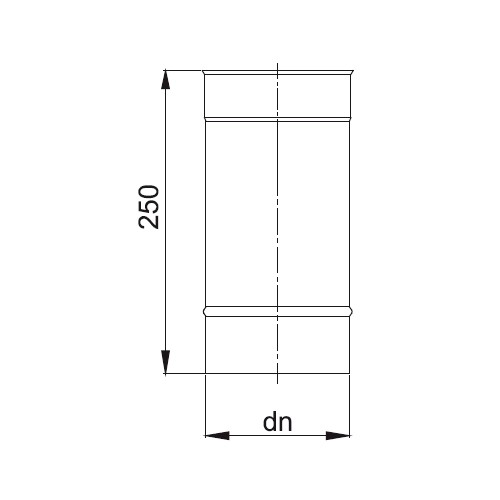 Aperçu: Élément droit 250 mm - simple paroi - Reuter EW-BLUE