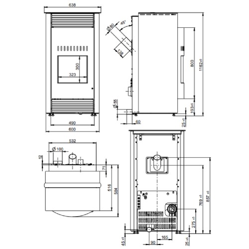 Aperçu: Poêle à granulés Wodtke Topline New Motion air+ 8 kW