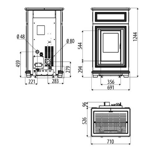 Aperçu: Poêle à granulés Sergio Leoni Sissy P/I 22,3 kW Hydro