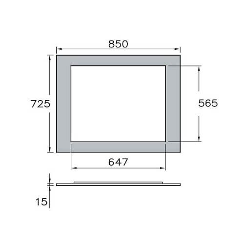 Aperçu: Accessoires cheminée La Nordica - Cadre en acier inoxydable satiné inserts - Cornice Inox 70 Wide