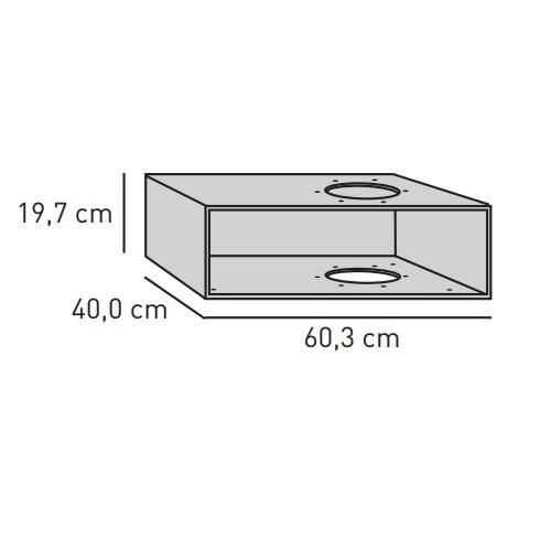 Accessoires cheminée Skantherm - Boîte de base, à droite, largeur 60,3 cm, pour Elements 2.0 et Elements 400