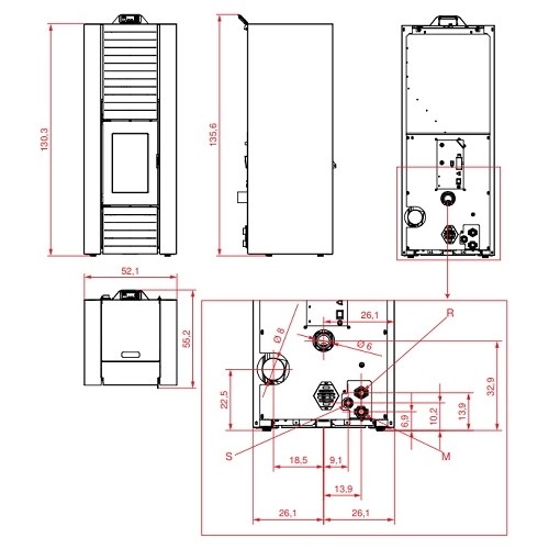 Aperçu: Poêle à granulés Palazzetti Ecofire Martina Idro Lux 10kW hydro