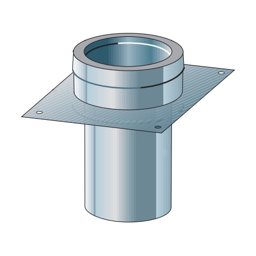 Embase pour l'installation de la cheminée, insert rond - double paroi - Raab DW-Alkon