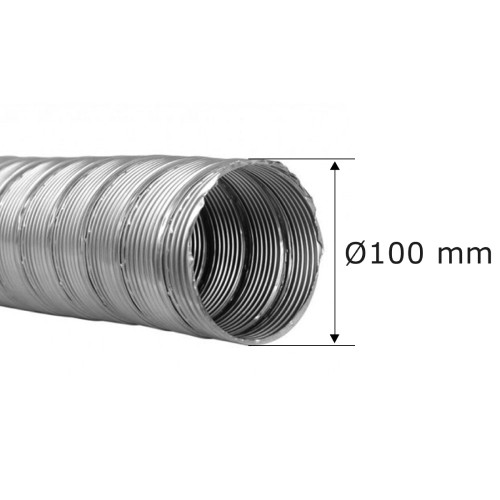 Tubage flexible Ø 100 mm, acier inoxydable