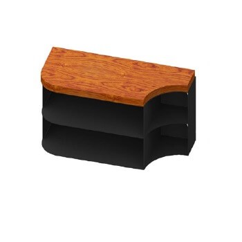 Accessoires de cheminée Cera Design - Support en bois, rond, teinté marron pour élément complémentaire