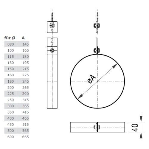 Aperçu: Collier de suspension au plafond pour bande perforée - Tecnovis TEC-DW-CLASSIC et TEC-DW-SILVER