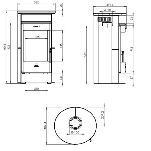 Aperçu: Poêle à bois Fireplace Zamora 6 kW