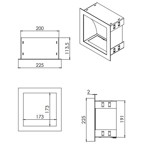 Aperçu: Accessoires cheminée à gaz DRU - Elément de ventilation Lux - Ivoire pour Mur Promatect