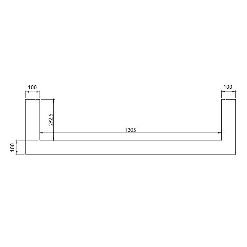 Accessoires cheminée à gaz DRU - Cadre d'installation pour Metro 130XT/3 RCH (8-côté, B = 100 mm)