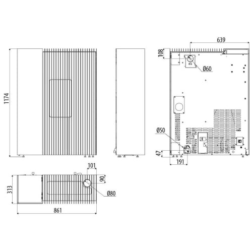 Aperçu: Poêle à granulés MCZ REFLEX Comfort Air 8 UP! M1+ 7,8 kW