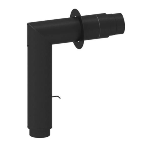 Conduit poele a bois - double paroi - Tuyau de poêle avec coude longueur 500/700 mm noir - Tecnovis TEC-Protect