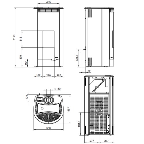 Aperçu: Poêle à granulés Palazzetti Ecofire Marianne US 9 kW